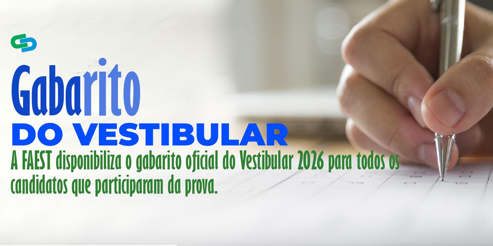 Gabarito vestibular 2026
